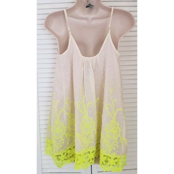NEW FREE PEOPLE INTIMATELY DAY GLOW SHAPELESS SLIP SMALL IVORY YELLOW COMBO - Picture 7 of 10